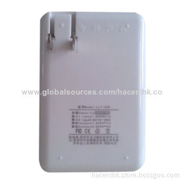 6,000mAh Power Bank with AC Plug and Dual-USB Output